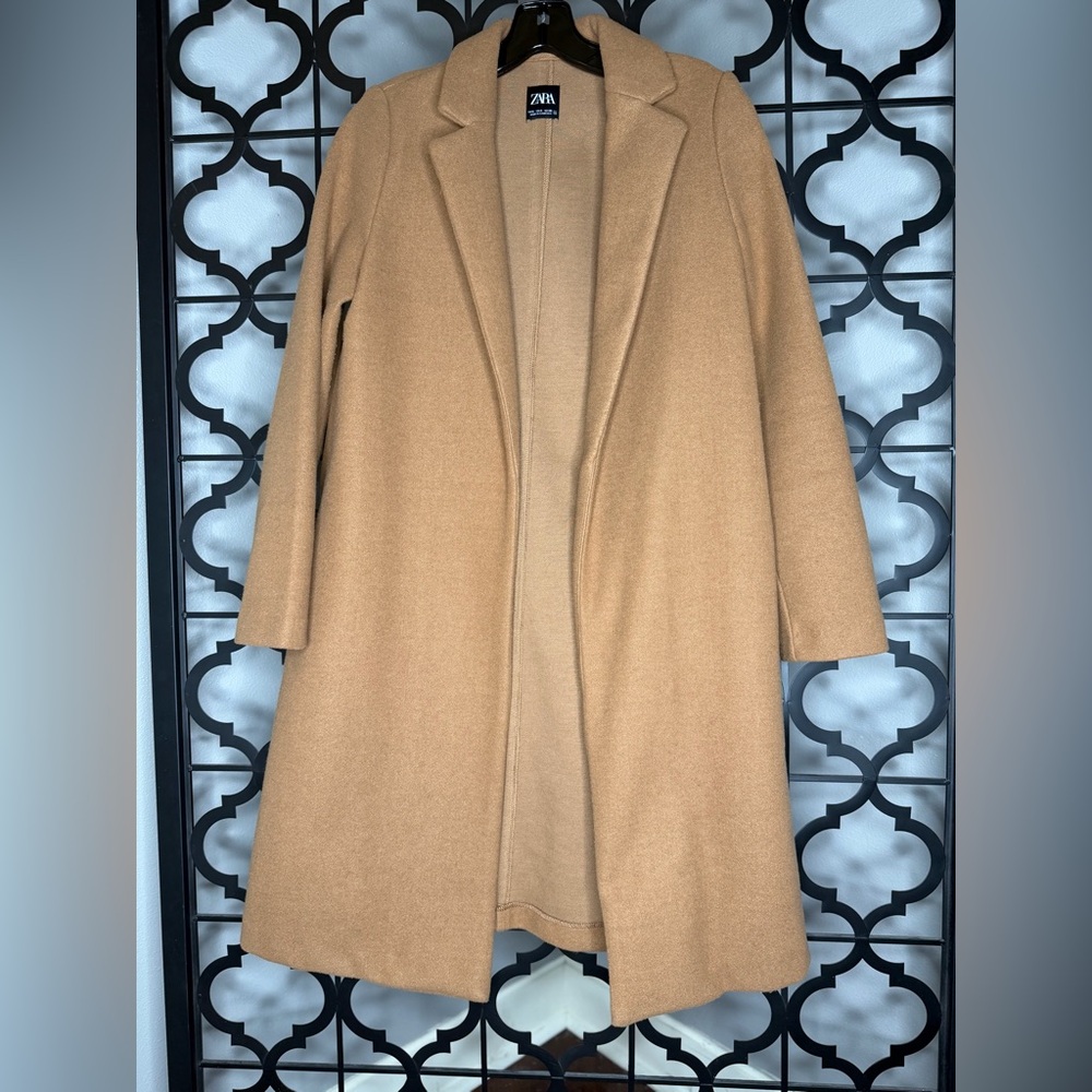 Women's Zara Camel Tan Long Coat